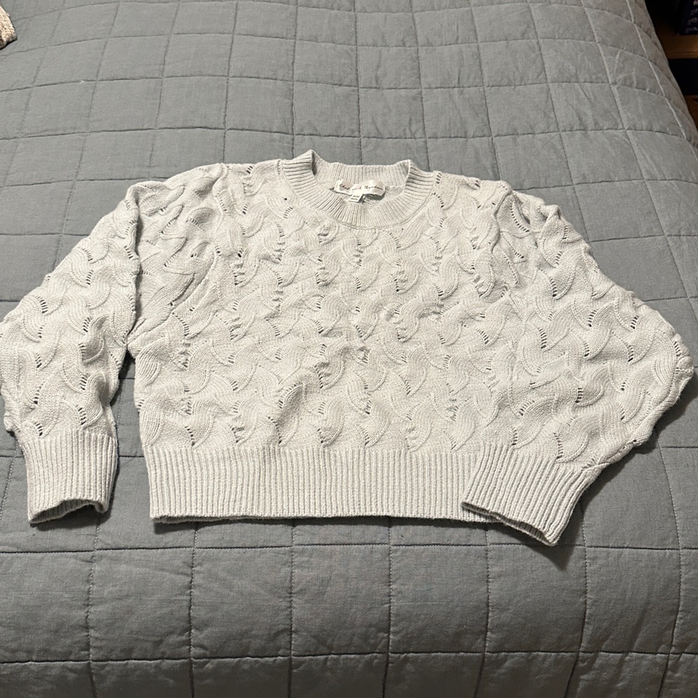 Chelsea & Theodore Soft Knit Sweater in Light Gray